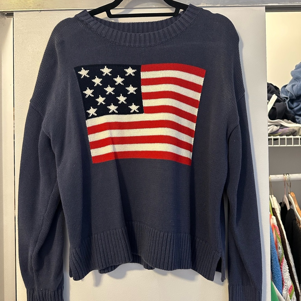 Old Navy Navy Blue Flag Sweater
